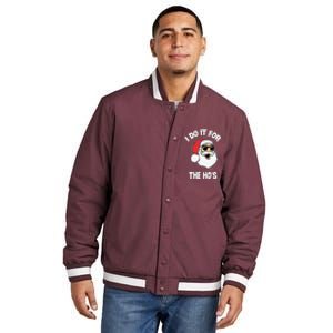 I Do It For The Hos Sweater Ugly Christmas Insulated Varsity Jacket