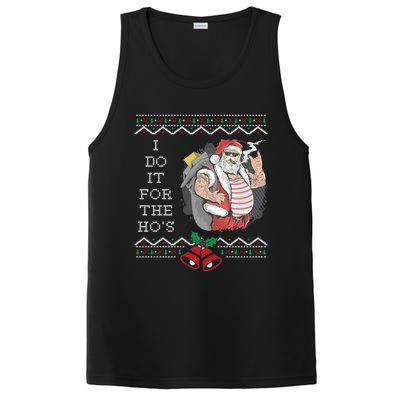 I Do It For The Hos Funny Christmas Santa Ugly Gift PosiCharge Competitor Tank