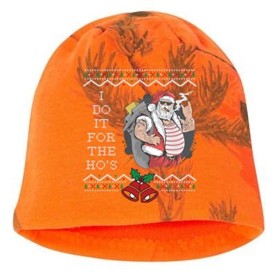 I Do It For The Hos Funny Christmas Santa Ugly Gift Kati - Camo Knit Beanie