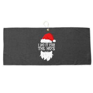 I Do It For The Ho's  Santa Christmas Large Microfiber Waffle Golf Towel