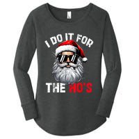 I Do It For The Hos Funny Inappropriate Christmas Santa Face Women's Perfect Tri Tunic Long Sleeve Shirt