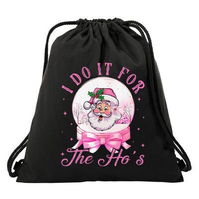 I Do It For The HoS Pin.K Santa For Family Retro Drawstring Bag