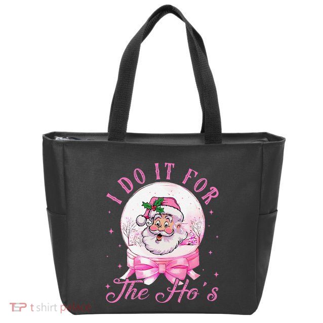 I Do It For The HoS Pin.K Santa For Family Retro Zip Tote Bag
