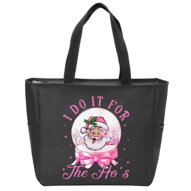 I Do It For The HoS Pin.K Santa For Family Retro Zip Tote Bag