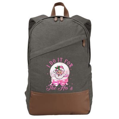 I Do It For The HoS Pin.K Santa For Family Retro Cotton Canvas Backpack