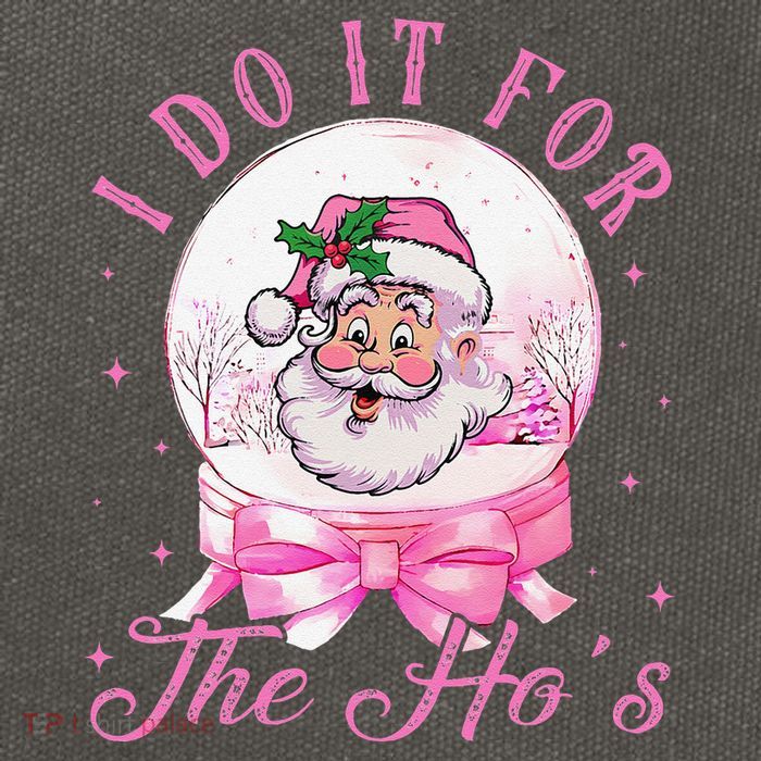 I Do It For The HoS Pin.K Santa For Family Retro Cotton Canvas Backpack
