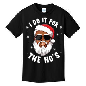 I Do It For The Hos Christmas African American Santa Black Kids T-Shirt