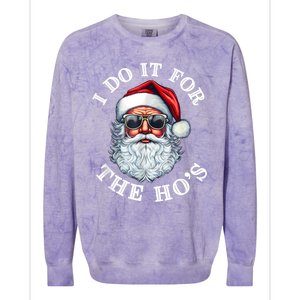 I Do It For The Hos Funny Inappropriate Christmas Santa Face Colorblast Crewneck Sweatshirt