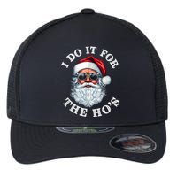 I Do It For The Hos Funny Inappropriate Christmas Santa Face Flexfit Unipanel Trucker Cap