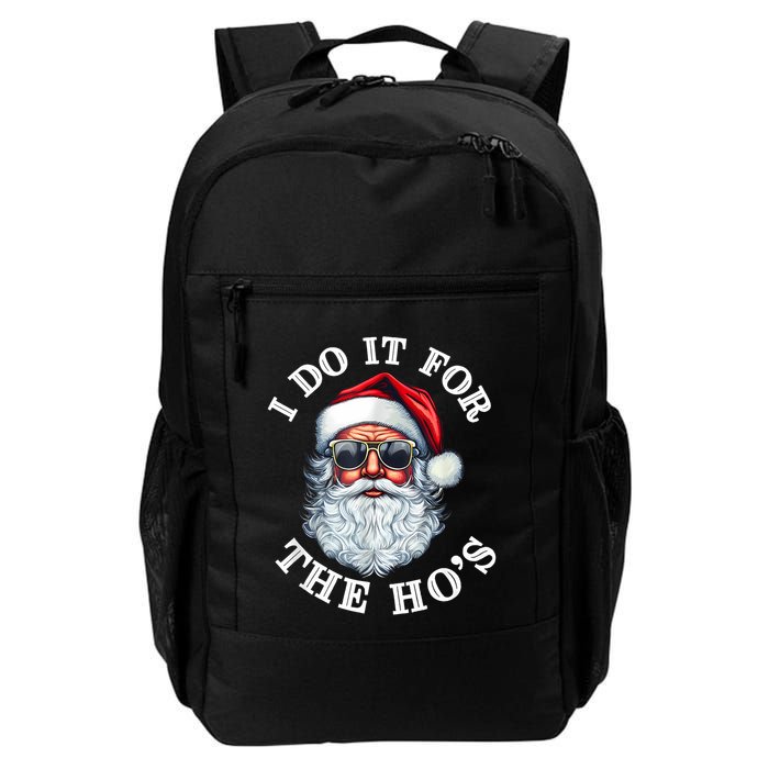 I Do It For The Hos Funny Inappropriate Christmas Santa Face Backpack