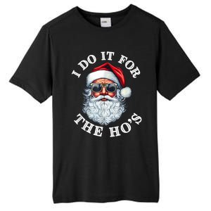 I Do It For The Hos Funny Inappropriate Christmas Santa Face Tall Fusion ChromaSoft Performance T-Shirt