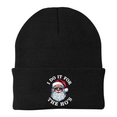 I Do It For The Hos Funny Inappropriate Christmas Santa Face Beanie