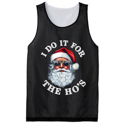 I Do It For The Hos Funny Inappropriate Christmas Santa Face Mesh Reversible Basketball Jersey Tank