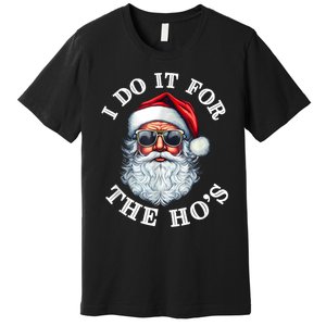 I Do It For The Hos Funny Inappropriate Christmas Santa Face Premium T-Shirt