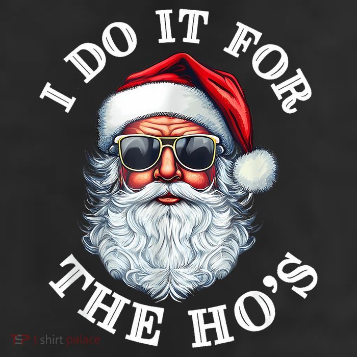 I Do It For The Hos Funny Inappropriate Christmas Santa Face 25L Jumbo Tote
