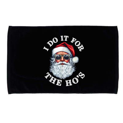I Do It For The Hos Funny Inappropriate Christmas Santa Face Microfiber Hand Towel