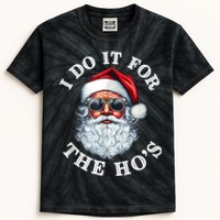 I Do It For The Hos Funny Inappropriate Christmas Santa Face Kids Tie-Dye T-Shirt