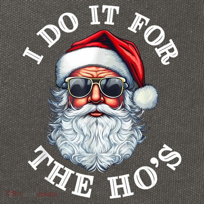 I Do It For The Hos Funny Inappropriate Christmas Santa Face Cotton Canvas Backpack