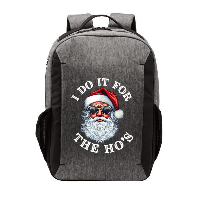 I Do It For The Hos Funny Inappropriate Christmas Santa Face Vector Backpack