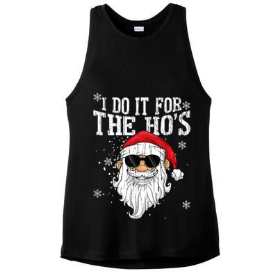 I Do It For The HOs Christmas Funny Christmas Ladies PosiCharge Tri-Blend Wicking Tank