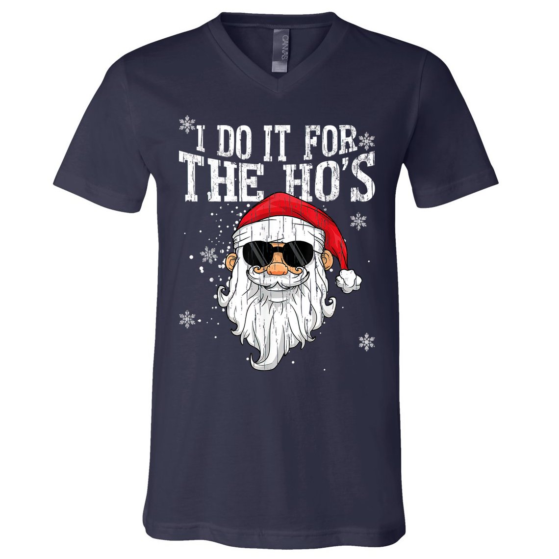 I Do It For The HOs Christmas Funny Christmas V-Neck T-Shirt