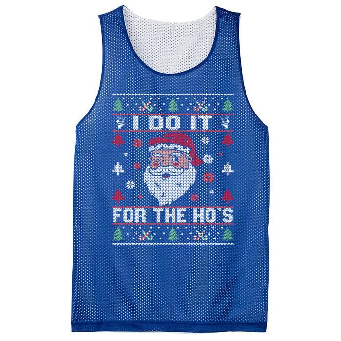 I Do It For The HoS Rude Offensive Christmas Santa Gift Mesh Reversible Basketball Jersey Tank