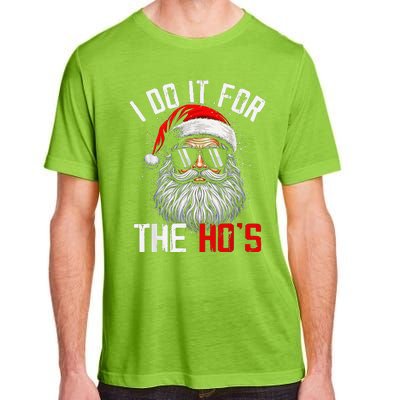 I Do It For The Hos Funny Inappropriate Christmas Santa Face Adult ChromaSoft Performance T-Shirt