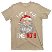 I Do It For The Hos Funny Inappropriate Christmas Santa Face T-Shirt