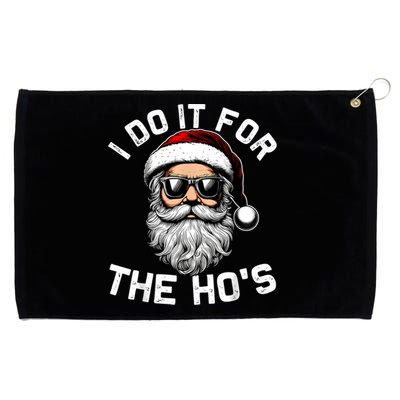 I Do It For The Hos Funny Inappropriate Christmas Santa Face Grommeted Golf Towel