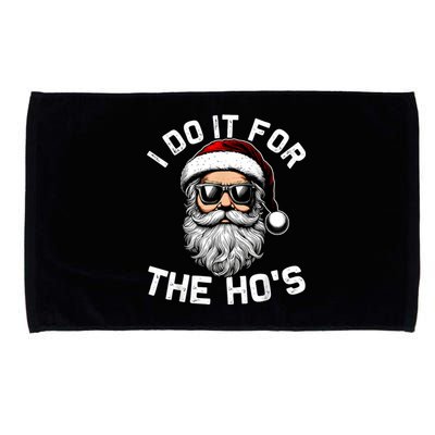 I Do It For The Hos Funny Inappropriate Christmas Santa Face Microfiber Hand Towel