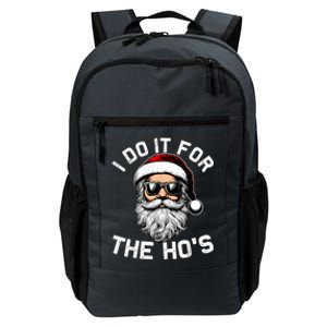 I Do It For The Hos Funny Inappropriate Christmas Santa Face Daily Commute Backpack