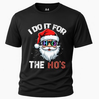 I Do It For The Hos Funny Inappropriate Christmas Santa Led Performance Shirt