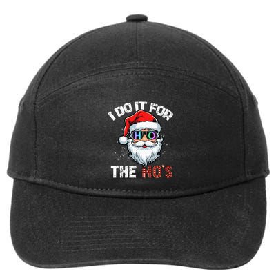I Do It For The Hos Funny Inappropriate Christmas Santa Led 7-Panel Snapback Hat