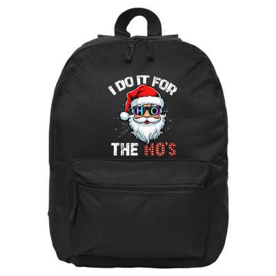 I Do It For The Hos Funny Inappropriate Christmas Santa Led 16 in Basic Backpack