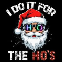 I Do It For The Hos Funny Inappropriate Christmas Santa Led 16 in Basic Backpack