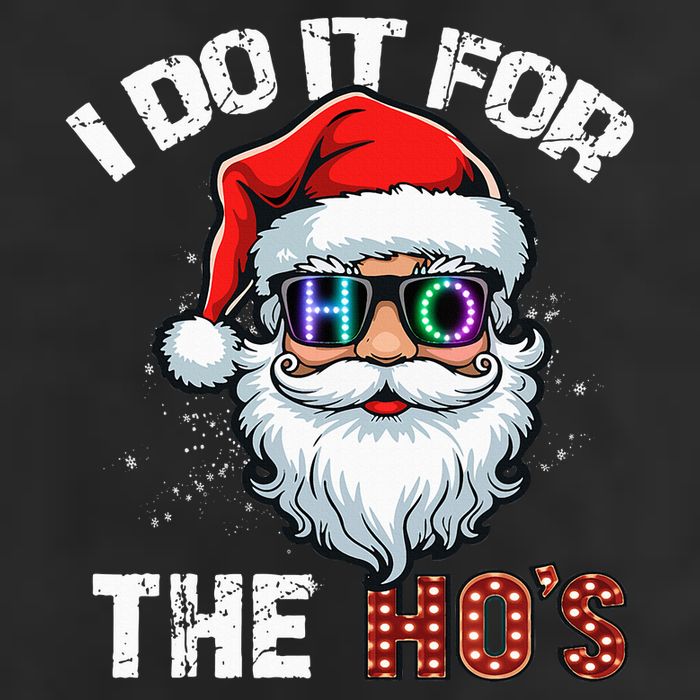 I Do It For The Hos Funny Inappropriate Christmas Santa Led 25L Jumbo Tote
