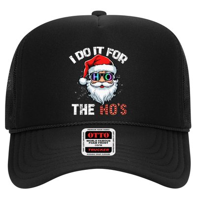 I Do It For The Hos Funny Inappropriate Christmas Santa Led Trucker Hat