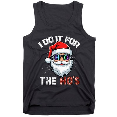 I Do It For The Hos Funny Inappropriate Christmas Santa Led Tank Top