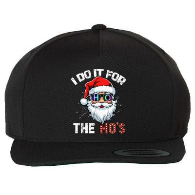 I Do It For The Hos Funny Inappropriate Christmas Santa Led Wool Snapback Cap