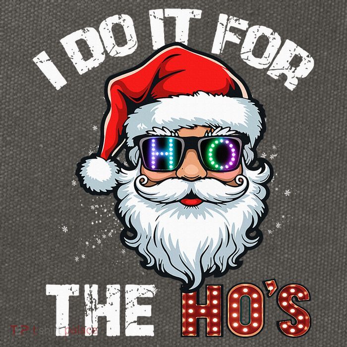 I Do It For The Hos Funny Inappropriate Christmas Santa Led Cotton Canvas Backpack