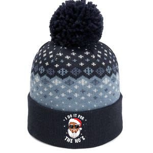 I Do It For The Hos Christmas African American Santa Black The Baniff Cuffed Pom Beanie