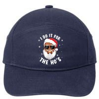 I Do It For The Hos Christmas African American Santa Black 7-Panel Snapback Hat