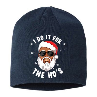 I Do It For The Hos Christmas African American Santa Black Sustainable Beanie