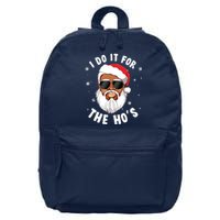 I Do It For The Hos Christmas African American Santa Black 16 in Basic Backpack