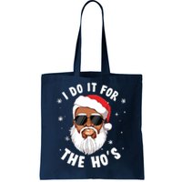 I Do It For The Hos Christmas African American Santa Black Tote Bag