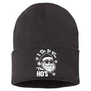 I Do It For The Hos Funny Christmas Pajama Family Xmas Sustainable Knit Beanie