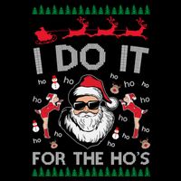 I Do It For The Hos Funny Santa Ugly Christmas City Backpack
