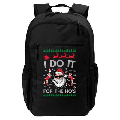 I Do It For The Hos Funny Santa Ugly Christmas Backpack