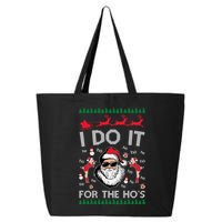I Do It For The Hos Funny Santa Ugly Christmas 25L Jumbo Tote