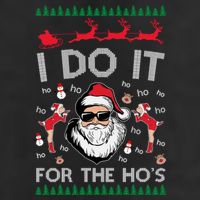 I Do It For The Hos Funny Santa Ugly Christmas 25L Jumbo Tote